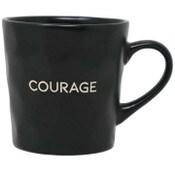 Wholesale - 16oz Matte Black Mug with Embossed Pattern and Debossed "Courage" C/P 24, UPC: 195010148733